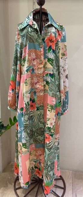 Floral Silk Oversized Dress