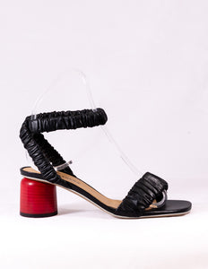 Halmanera Black & Red Ankle Strap Sandals