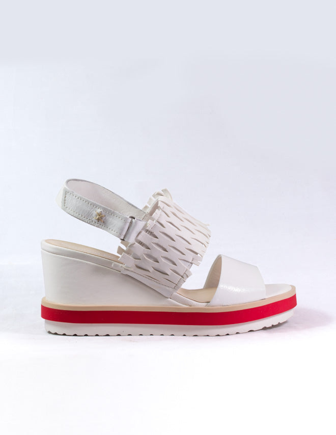 Patrizia Bonfanti White and Red Platform Sandals | 2222W